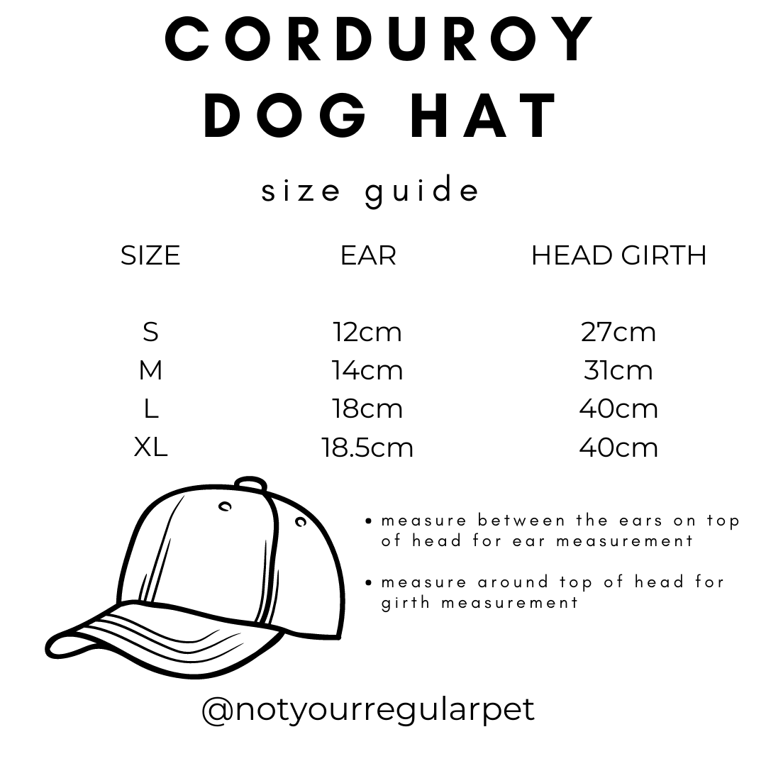 Yellow Corduroy Dog Hat