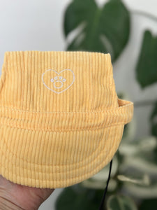 Yellow Corduroy Dog Hat